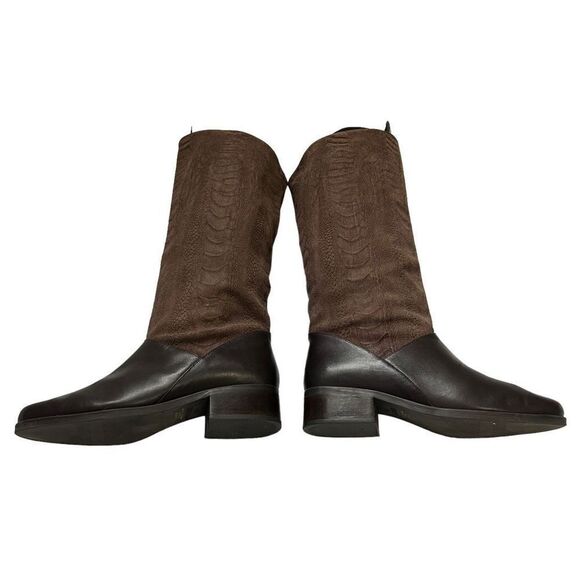 Markon Shannon Women's Leather Snakeskin Embossed  Pull On  Boots Size 8 - Picture 7 of 8